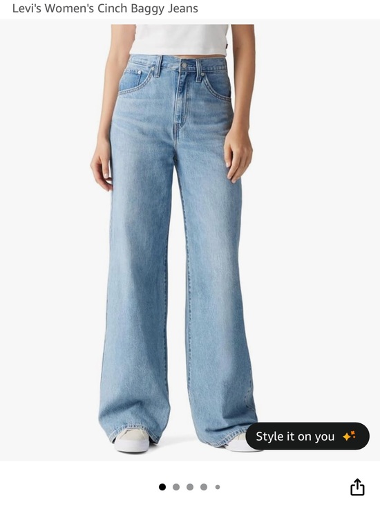 Levi's Denim - Levi's Light Blue High-Rise Cinch Baggy Jeans 30